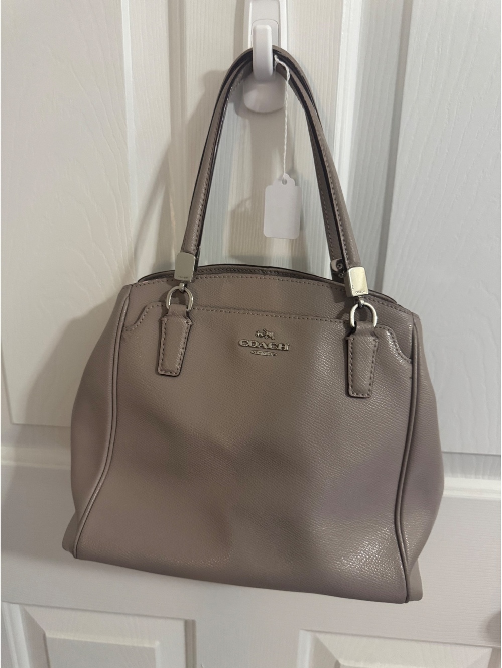 C30.0 Coach grey leather structured satchel